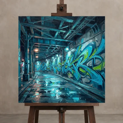 Premium Wall Art Kare Html Edition – CINEMATICNW2134 displayed on a studio easel