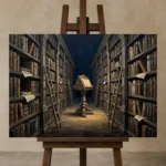 Premium Wall Art Yatay Html Edition – DARKACADEMİA0826046 displayed on a studio easel