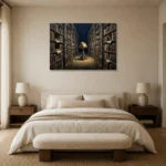 Premium Wall Art Yatay Html Edition – DARKACADEMİA0826046 showcased in an elegant minimalist interior