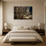 Premium Wall Art Yatay Html Edition – DARKACADEMİA0826048 showcased in an elegant minimalist interior