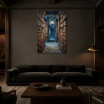 Premium Wall Art Dikey Html Edition – DARKACADEMİA0826051 shown in a warm modern interior