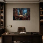 Premium Wall Art Yatay Html Edition – DARKACADEMİA0826055 displayed in a contemporary gallery-inspired room