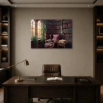 Premium Wall Art Yatay Html Edition – DARKACADEMİA0826057 displayed in a contemporary gallery-inspired room