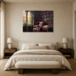 Premium Wall Art Yatay Html Edition – DARKACADEMİA0826057 showcased in an elegant minimalist interior