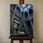 Premium Wall Art Dikey Html Edition – DARKACADEMİA0826060 displayed on a studio easel