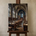 Premium Wall Art Dikey Html Edition – DARKACADEMİA0826061 displayed on a studio easel