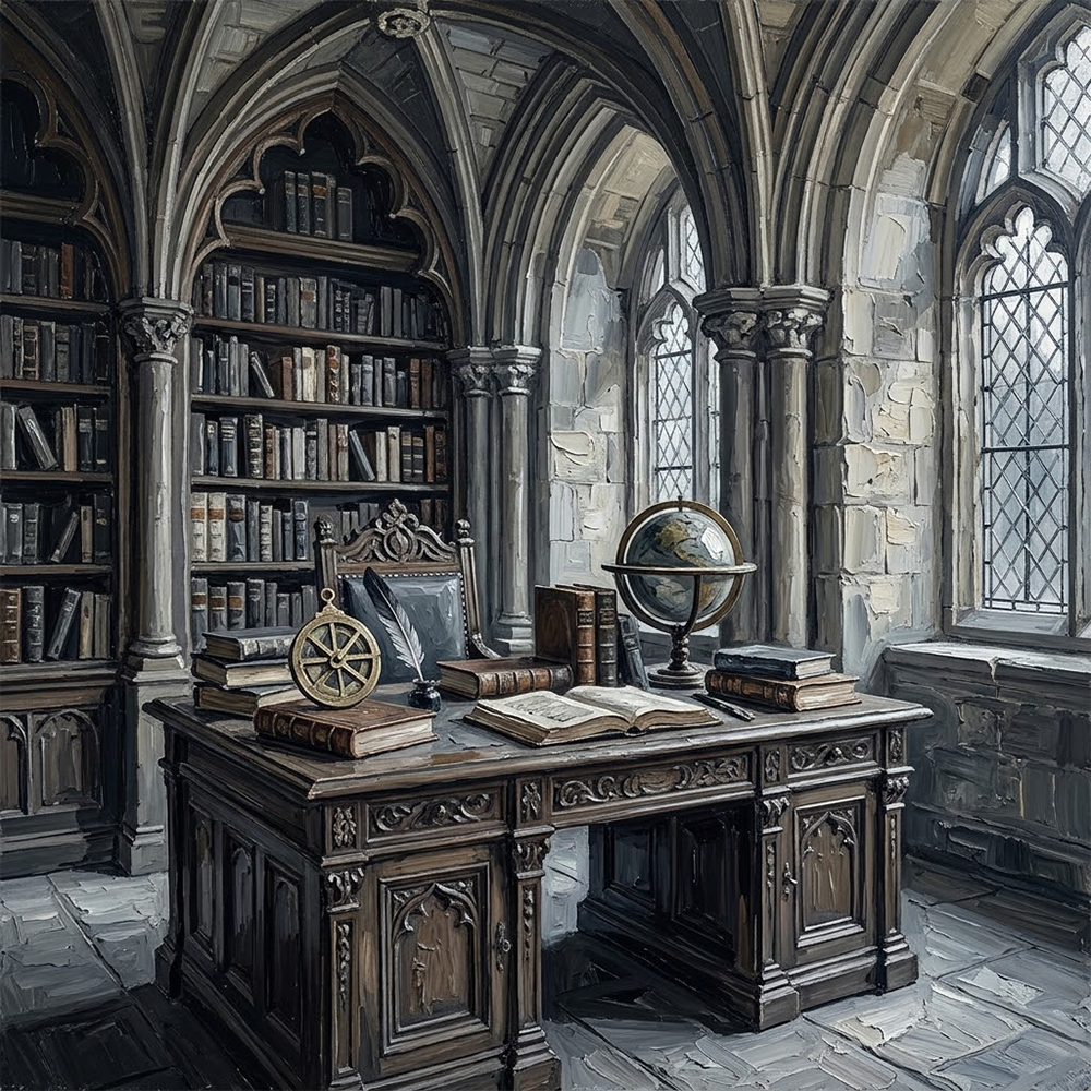 Graphite Scholar Dark Academia Aesthetic Office Graphite Museum Art Print