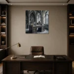 Premium Wall Art Kare Html Edition – DARKACADEMİA0826067 displayed in a contemporary gallery-inspired room
