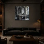 Premium Wall Art Kare Html Edition – DARKACADEMİA0826067 shown in a warm modern interior