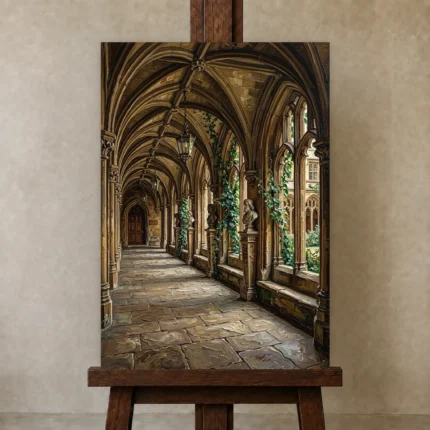 Premium Wall Art Dikey Html Edition – DARKACADEMİA0826074 displayed on a studio easel