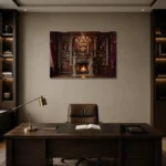Premium Wall Art Yatay Html Edition – DARKACADEMİA0826077 displayed in a contemporary gallery-inspired room
