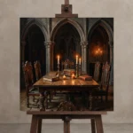 Premium Wall Art Kare Html Edition – DARKACADEMİA0826079 displayed on a studio easel