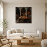Premium Wall Art Kare Html Edition – DARKACADEMİA0826079 styled in a refined neutral interior