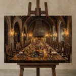 Premium Wall Art Yatay Html Edition – DARKACADEMİA0826082 displayed on a studio easel