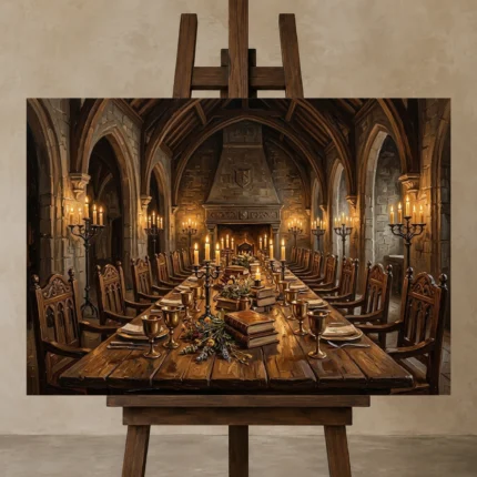 Premium Wall Art Yatay Html Edition – DARKACADEMİA0826082 displayed on a studio easel