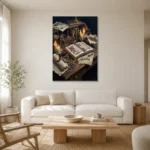 Premium Wall Art Dikey Html Edition – DARKACADEMİA0826087 styled in a refined neutral interior