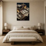 Premium Wall Art Dikey Html Edition – DARKACADEMİA0826087 showcased in an elegant minimalist interior