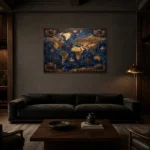 Premium Wall Art Yatay Html Edition – DARKACADEMİA0826091 shown in a warm modern interior