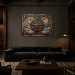 Premium Wall Art Yatay Html Edition – DARKACADEMİA0826093 shown in a warm modern interior