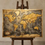 Premium Wall Art Yatay Html Edition – DARKACADEMİA0826094 displayed on a studio easel