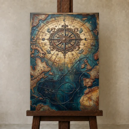 Premium Wall Art Dikey Html Edition – DARKACADEMİA0826101 displayed on a studio easel