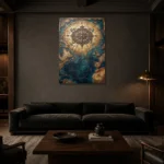 Premium Wall Art Dikey Html Edition – DARKACADEMİA0826101 shown in a warm modern interior