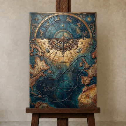 Premium Wall Art Dikey Html Edition – DARKACADEMİA0826102 displayed on a studio easel