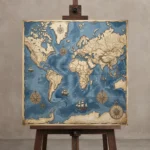 Premium Wall Art Kare Html Edition – DARKACADEMİA0826103 displayed on a studio easel