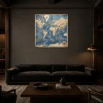 Premium Wall Art Kare Html Edition – DARKACADEMİA0826103 shown in a warm modern interior