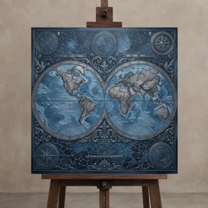 Premium Wall Art Kare Html Edition – DARKACADEMİA0826105 displayed on a studio easel