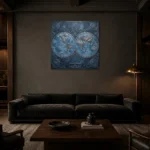 Premium Wall Art Kare Html Edition – DARKACADEMİA0826105 shown in a warm modern interior