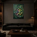 Premium Wall Art Dikey Html Edition – DINIGROOM0826041 shown in a warm modern interior