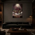 Premium Wall Art Dikey Html Edition – DINIGROOM0826058 shown in a warm modern interior