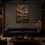 Premium Wall Art Dikey Html Edition – DINIGROOM0826060 shown in a warm modern interior