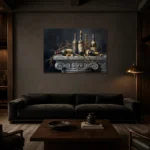 Premium Wall Art Yatay Html Edition – DINIGROOM0826075 shown in a warm modern interior