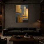 Premium Wall Art Dikey Html Edition – DINIGROOM0826103 shown in a warm modern interior