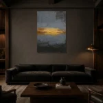 Premium Wall Art Dikey Html Edition – DINIGROOM0826104 shown in a warm modern interior