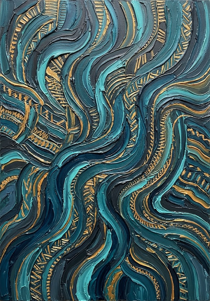 Coastal Loom global inspired wall art Peacock & Gold Art Print