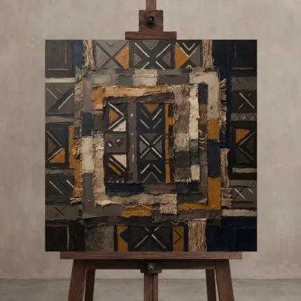 Premium Wall Art Kare Html Edition – ETNICHWALL0826034 displayed on a studio easel