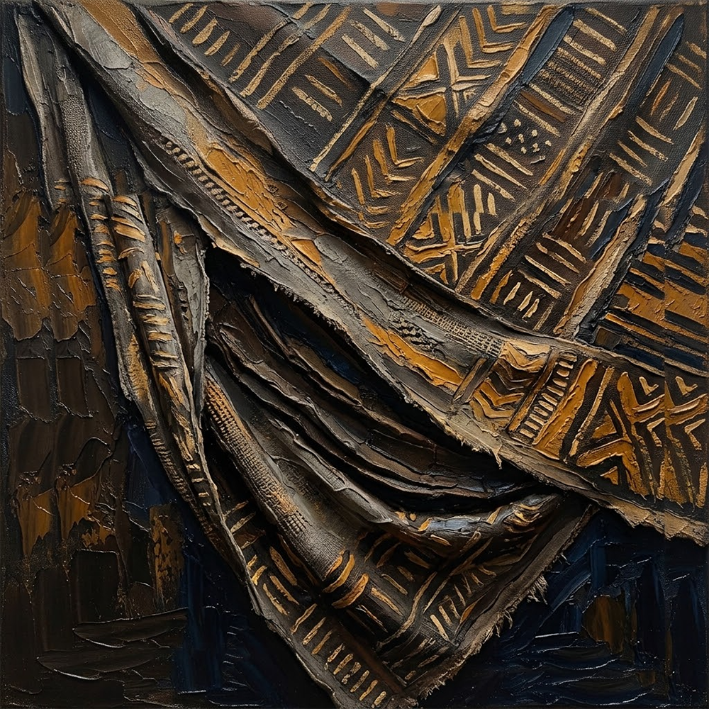 Ancient Canvas african mud cloth wall hanging Espresso Gallery Art Print