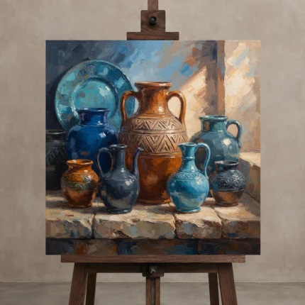 Premium Wall Art Kare Html Edition – ETNICHWALL0826043 displayed on a studio easel