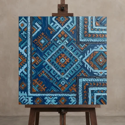 Premium Wall Art Kare Html Edition – ETNICHWALL0826044 displayed on a studio easel