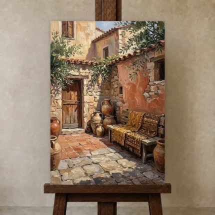 Premium Wall Art Dikey Html Edition – ETNICHWALL0826049 displayed on a studio easel