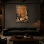 Premium Wall Art Dikey Html Edition – ETNICHWALL0826051 shown in a warm modern interior