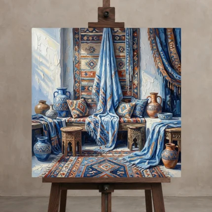 Premium Wall Art Kare Html Edition – ETNICHWALL0826052 displayed on a studio easel