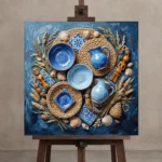Premium Wall Art Kare Html Edition – ETNICHWALL0826054 displayed on a studio easel