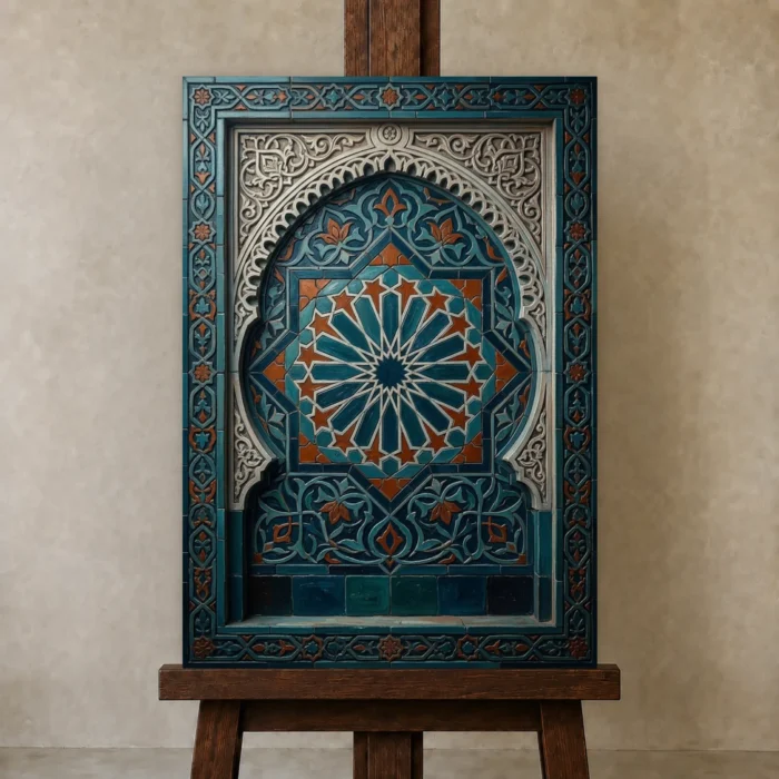 Premium Wall Art Dikey Html Edition – ETNICHWALL0826058 displayed on a studio easel