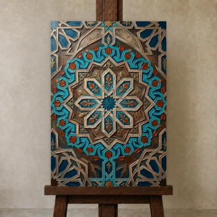 Premium Wall Art Dikey Html Edition – ETNICHWALL0826059 displayed on a studio easel