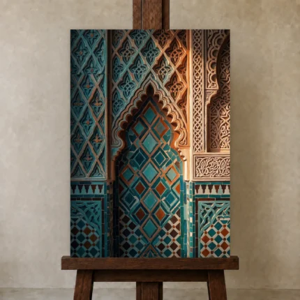 Premium Wall Art Dikey Html Edition – ETNICHWALL0826060 displayed on a studio easel