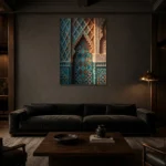 Premium Wall Art Dikey Html Edition – ETNICHWALL0826060 shown in a warm modern interior